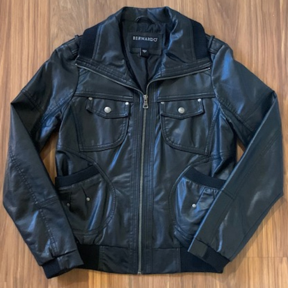 Bernardo Jackets & Blazers - Bernardo Faux Leather Bomber Jacket